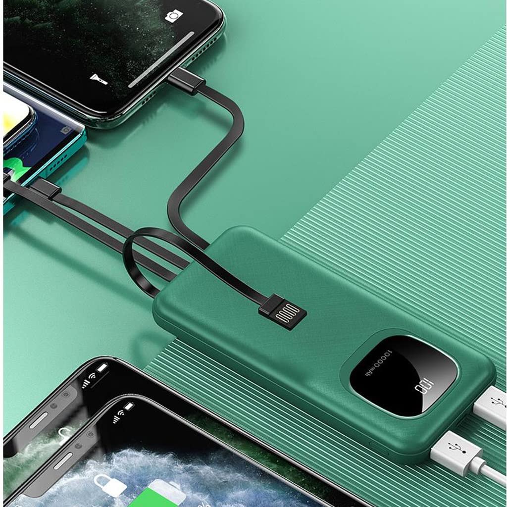 JJJ Cyfrowy wyświetlacz 20 000 mAh Powerbank z wbudowanym powerbankiem o dużej pojemności Mobilny powerbank (kolor: czarny, rozmiar: 20 000 mAh)