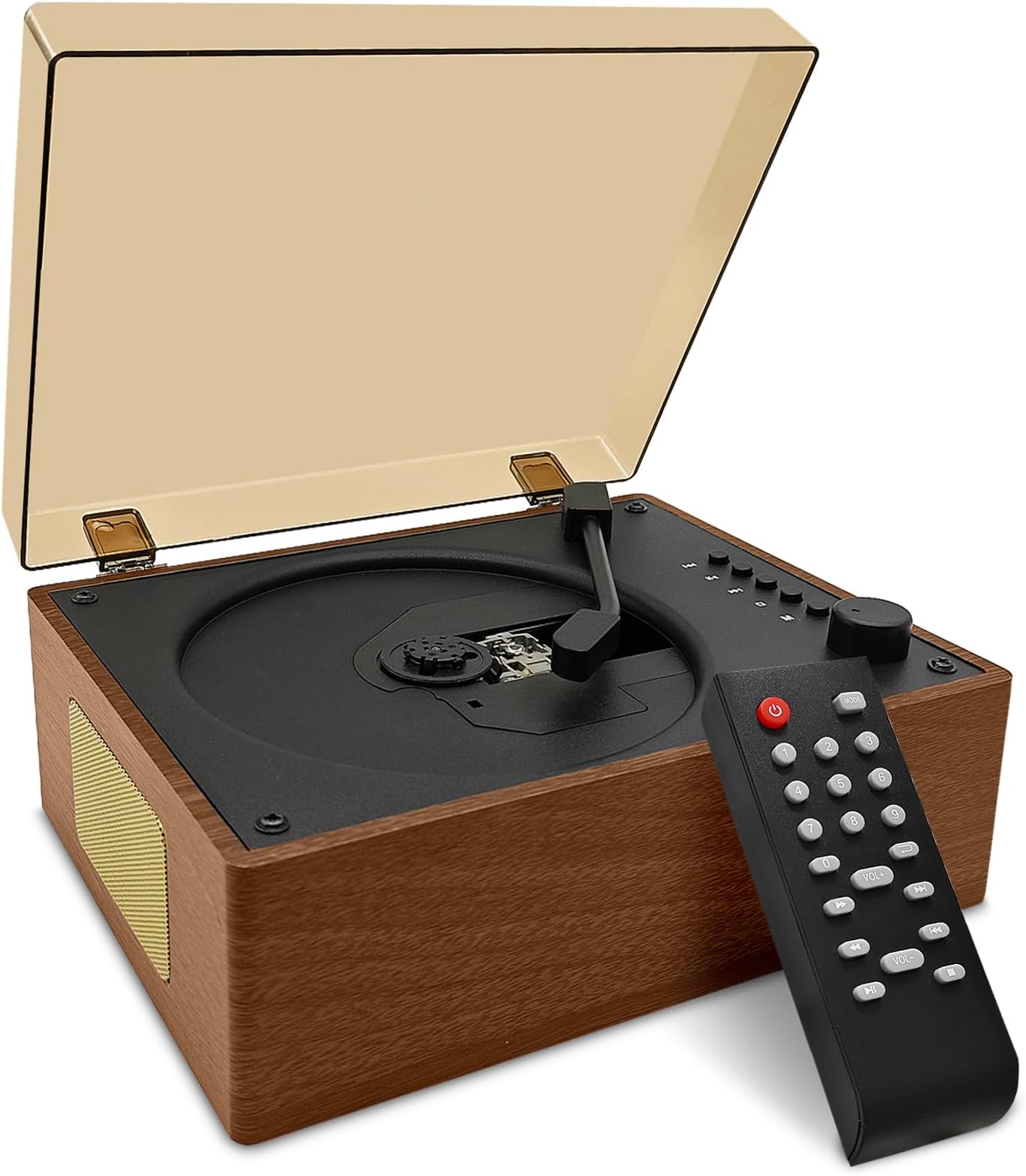 CD Player Portable with Speakers Bluetooth Desktop Knit Retro CD Player for Home Rechargeble Battery Small Vintage CD Players with Bluetooth Input, USB Playback, AUX in, Headphone Jack, Remote Control