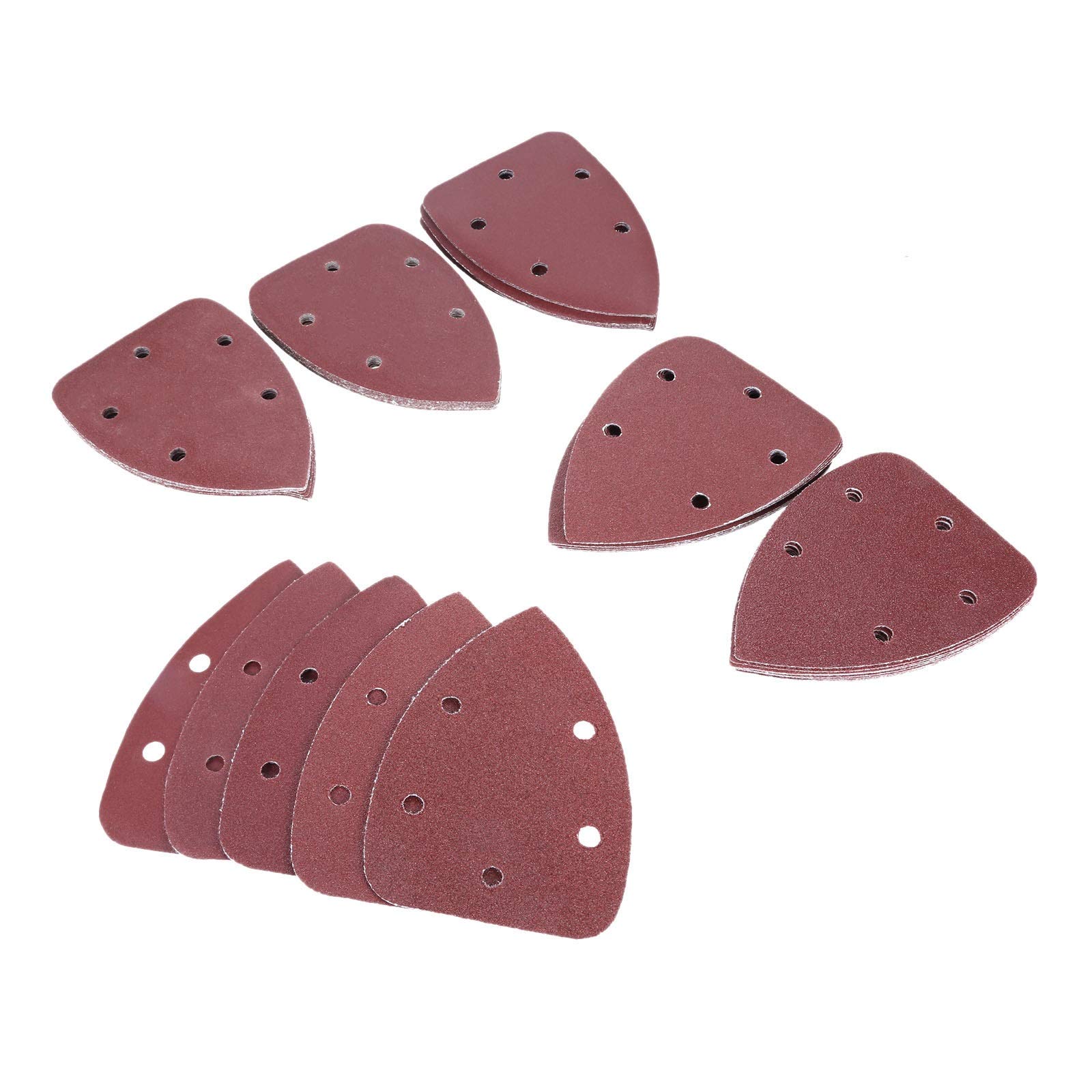 Papel de lija de pulido de metales de madera 50PCS hojas de lija 140x90mm Triángulo de lija gancho bucle abrasivo Disco de lijado for madera pulido molino 80-240 sémola