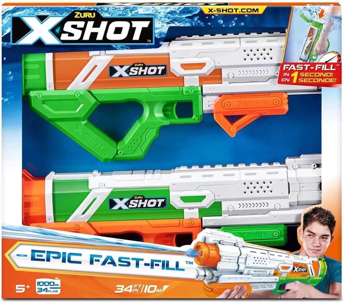 Zuru X Shot Water Warfare Fast Fill Water Blaster 2 Pack Amazon.co.uk Toys & Games