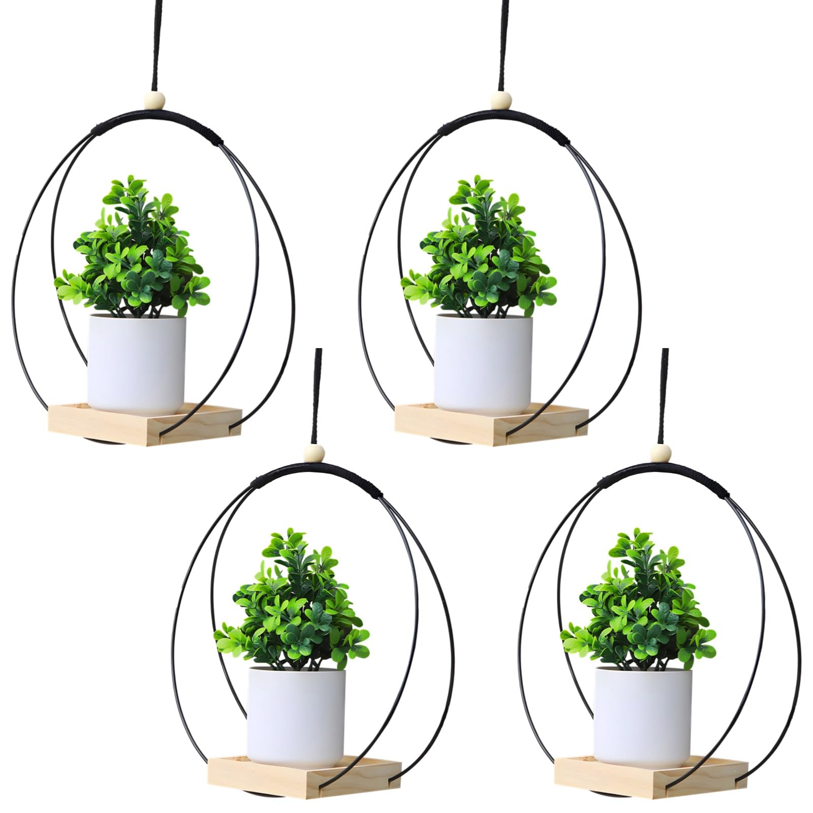 Plantes d'intérieur suspendues style bohème chic lot de 4