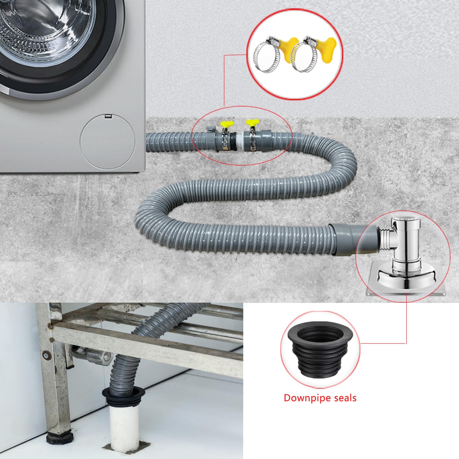 washing machine drain hose connection types locking collar vs retaining clip