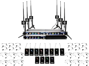 VocoPro Headset, BOOST-Conference-12 /600ft. Long-Range, Digital Wireless Microphone Package BOOST-PLAY-12