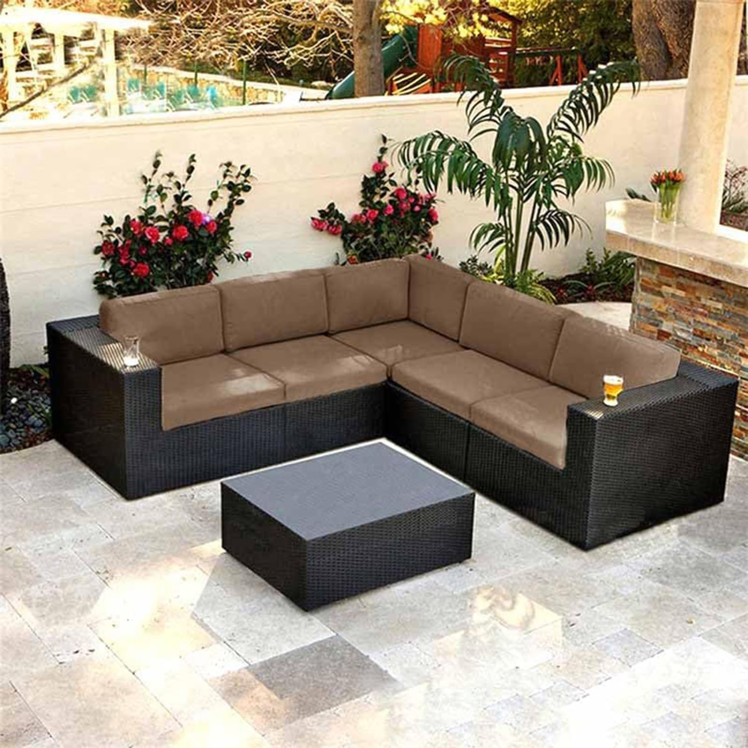 WAGHW Outdoor Patio Cushion Covers 50x50 60x60cm Waterproof Garden Sofa Seat Cushion Slipcovers with Zipper Furniture Protectors Covers for Indoor Outdoor Couch Rattan Furnitur(A7,55x45x10cm)