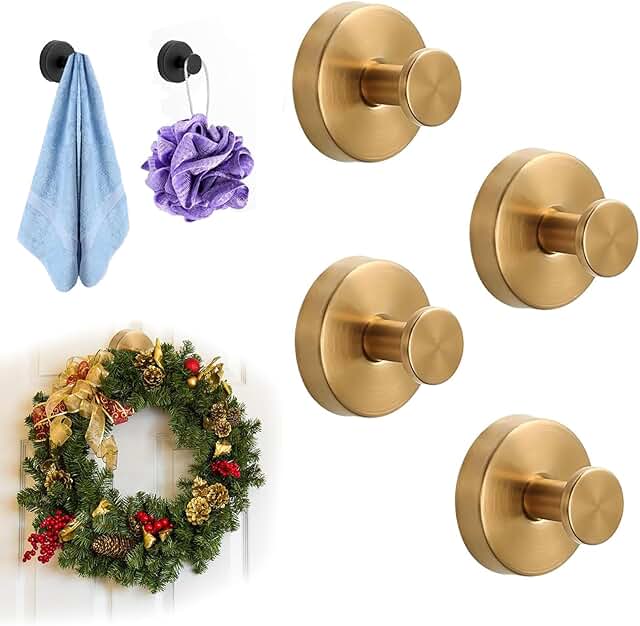 2026 Upgrade Suction Cup Hooks for Wreaths on Glass, Stainless Steel Wat...