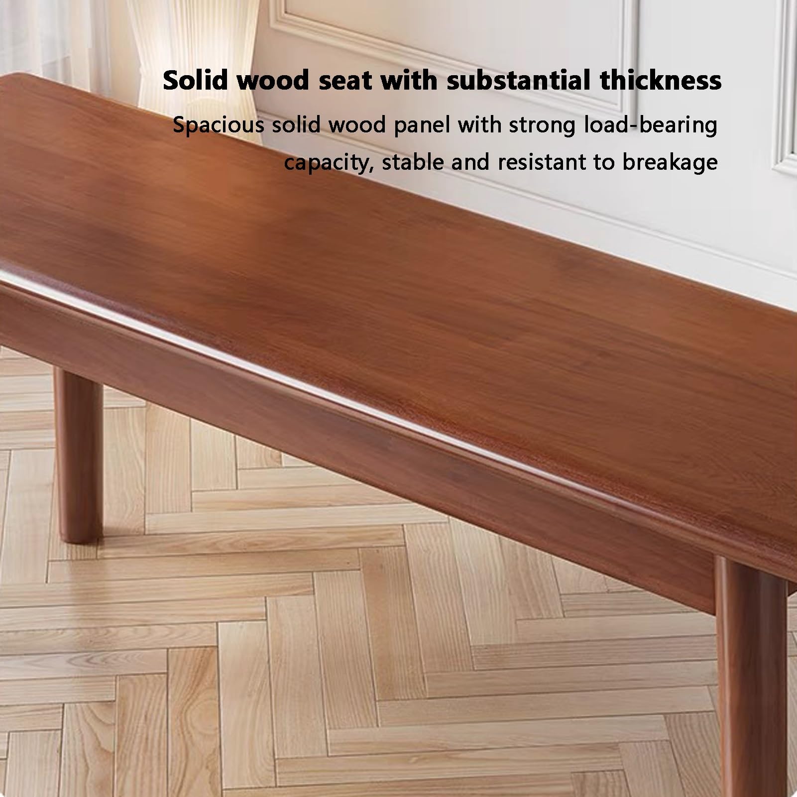 Banc en bois rustique pour entrée et salon – Siège blanc pour salle à manger, couloir et bout de lit (100 x 30 x 43 cm) – et fourrure chic pour la maison