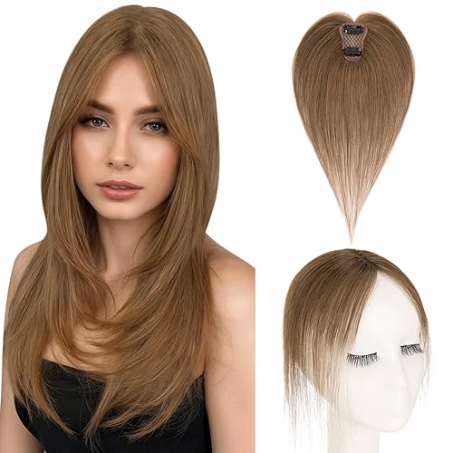 Vista 154 de Clip in Bang - Topper de cabello humano con flequillo de aire Wispy para mujer, extensiones de cabello con flequillo para uso diario, cubierta