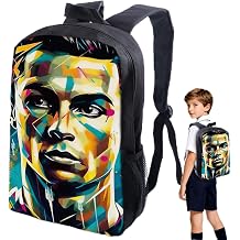 Football School Bag, 14.5inch Cool Backpack Boys Girls, Kids Lightweight Football Star School Bag, Children Rucksack Casual Travel Bag, Adjustable Straps