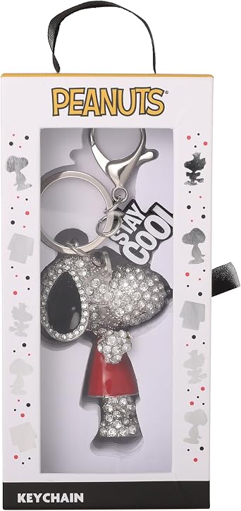 SALLY ROSE Snoopy Keychain Charms Official License - Pave Crystal Peanuts