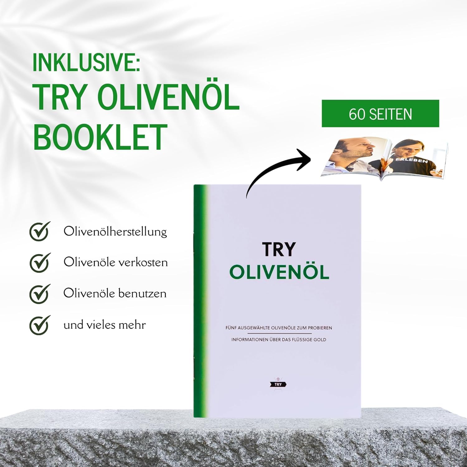TRY Olivenöl Geschenkset - Probierbox mit Olivenölen extra nativ aus Italien, Spanien, Griechenland & Portugal [5x50ml] - Feinkost Geschenkset für Kochliebhaber