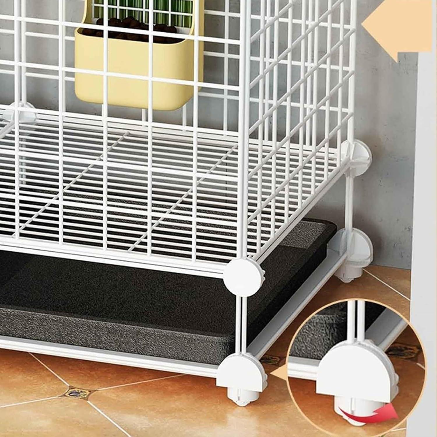 Jaulas Grandes for Conejos de Interior con Ruedas, Jaula for Aves de Corral, Bandeja extraíble y Almohadillas for Patas, for Chinchillas(White,75x39x48cm)