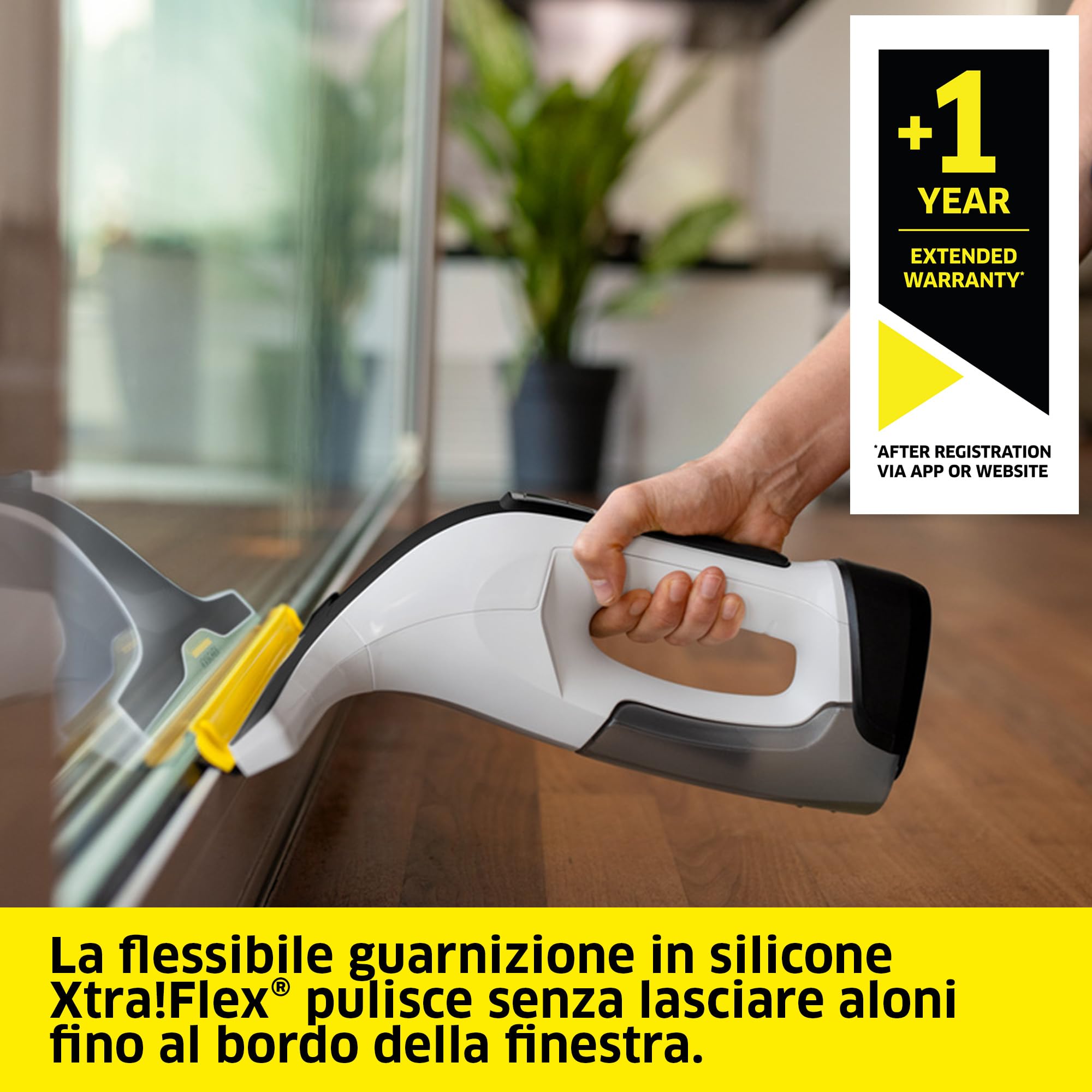 KÄRCHER lavavetri a batteria WV 8 Signature Line, autonomia: 55 min, serbatoio: 150 ml, 2 labbra, flacone spray e 2 panni in microfibra, raschietto per sporco, detergente per vetri