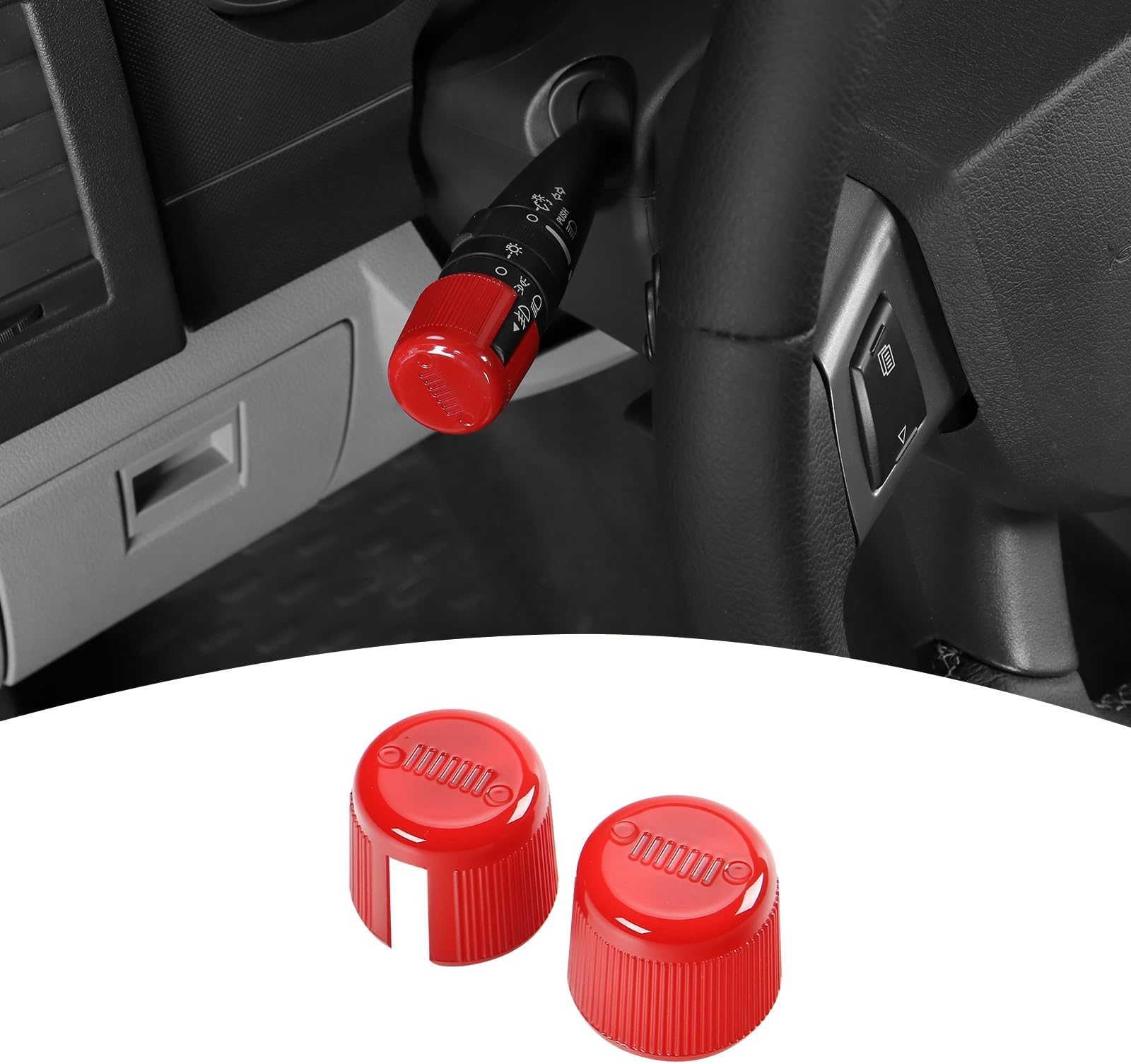 for Nitro Headlight Wiper Switch Cover Trim Fit for Jeep Liberty/Dodge Nitro 2007-2012 Red Interior Accessories 2pcs