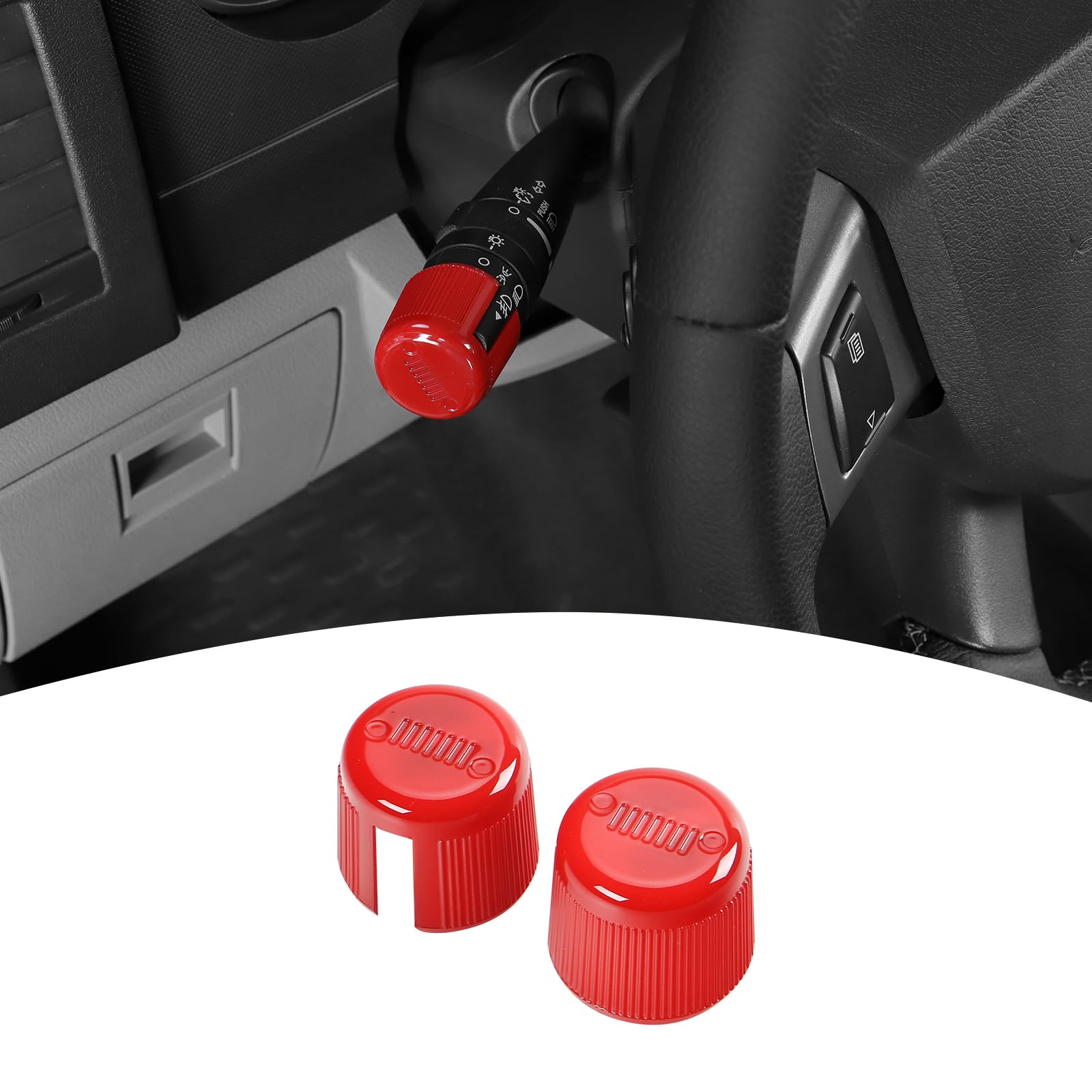 for Nitro Headlight Wiper Switch Cover Trim Fit for Jeep Liberty/Dodge Nitro 2007-2012 Red Interior Accessories 2pcs