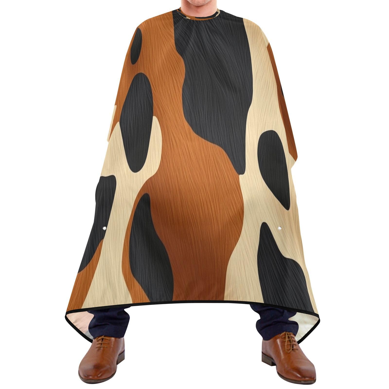 Kigai Hair Cutting Cape for Men & Women Cow Print Waterproof Barber Cape Professional Hairdressing Salon Styling Cape with Adjustable Closure Snap