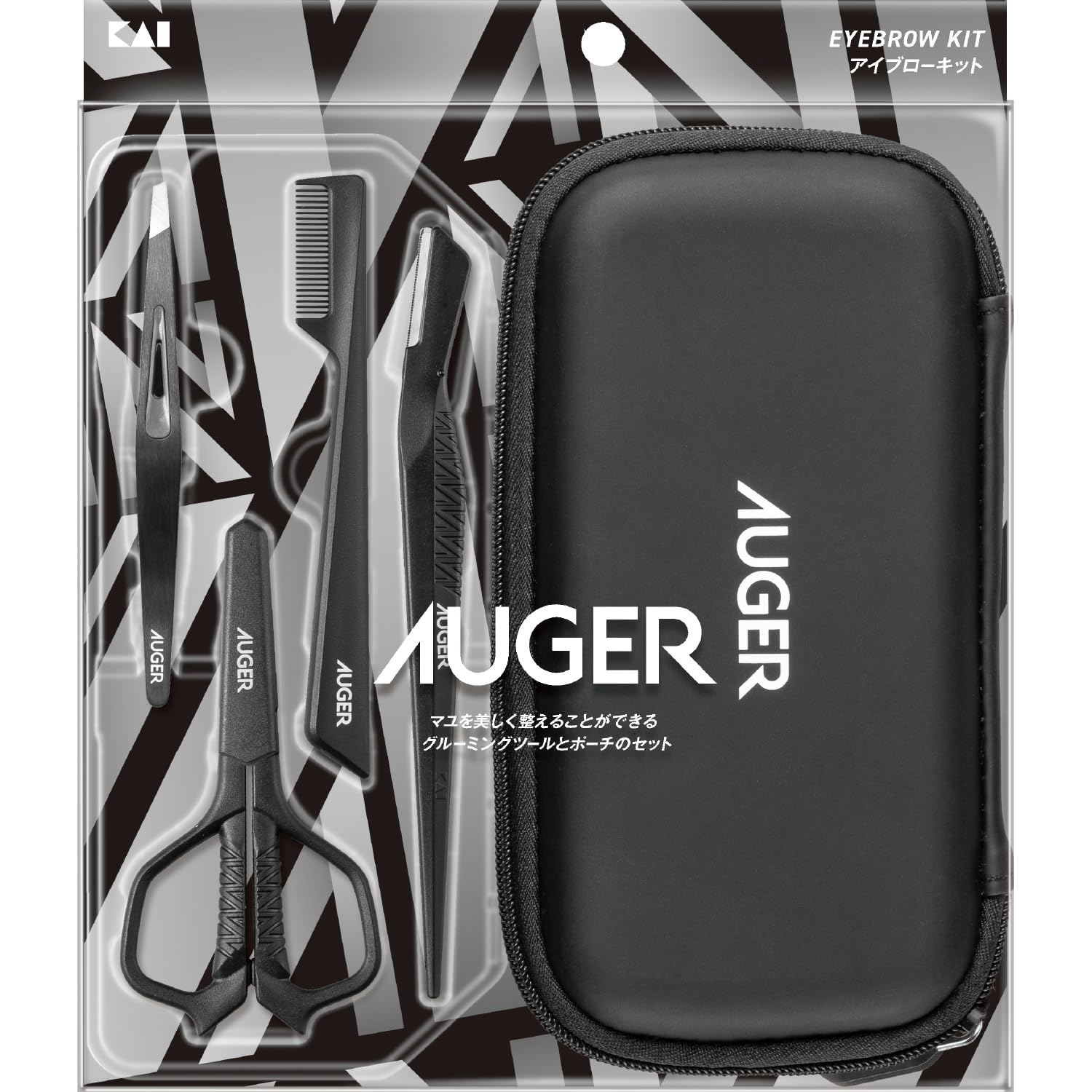 【在庫セール】AUGER アイブローキット ポーチ付き 眉毛 マユ オシャレハサ 楽天市場】AUGERアイブローキットポーチ付き眉毛マユオシャレハサミ