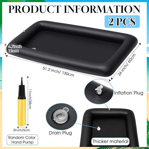 Miniatura 9 de Leitee El kit inflable de barra para servir incluye bandeja de buffet de ensalada con tapón de drenaje, cubierta de malla para alimentos, bebidas,