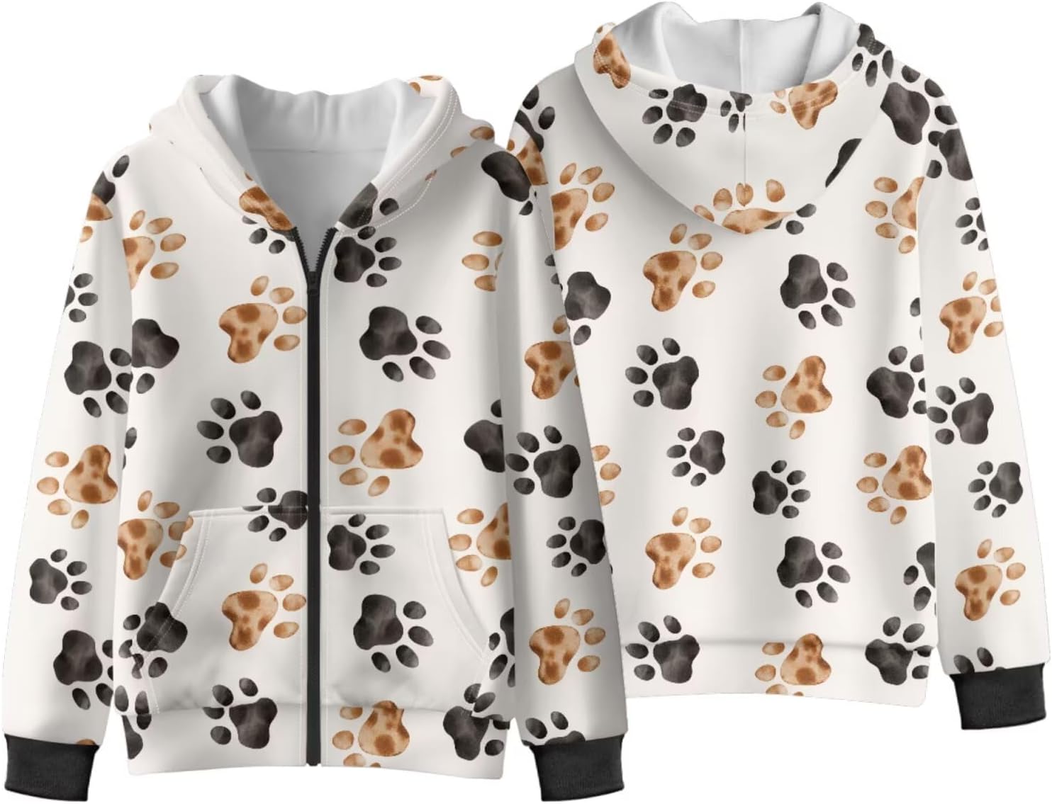 Fleece Zip-Up Hoodie Sweatshirts Warm and Cozy Fall Winter Jacket Athletic Sport with Pocket for Girls 6-16 Years