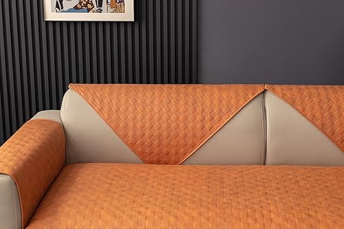 Miniatura 5 de vctops Funda acolchada de lujo, resistente al agua, de gamuza sintética, a cuadros, funda antideslizante para sofá modular para perros, niños y