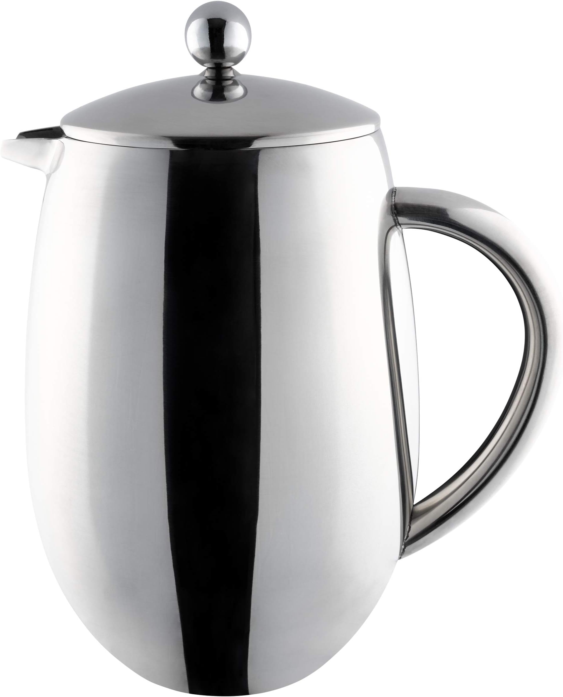 Grunwerg Cafe Ole Double Wall Insulated 8 Cup/35oz Stainless Steel French Coffee Press