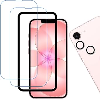 Anti Blue Light Screen Protector For iPhone 17E Tempered Glass Film 2-Pack with iPhone 16E Camera Lens Protector 2-Pack Easy Alignment Tool
