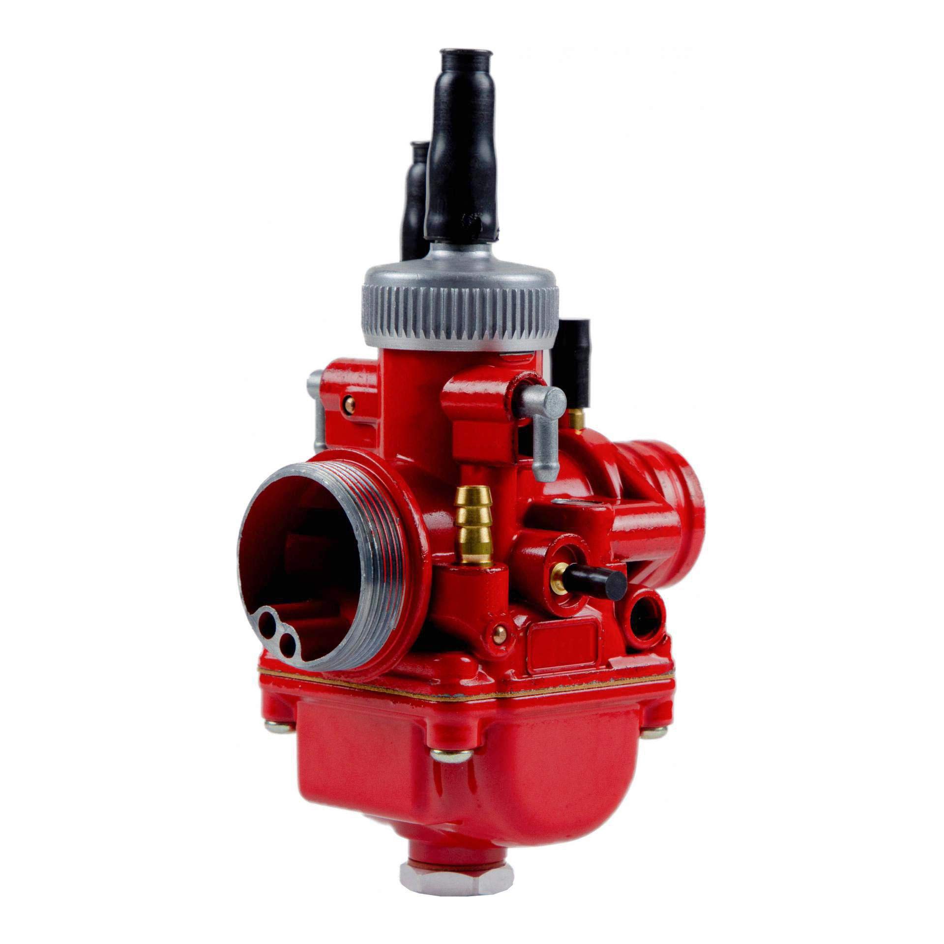 Mota Carburateur PHBG 19 mm Racing Red Edition DS Rouge en Aluminium 2 Temps Moto Scooter Quad pour 50cc motocycle carbu starter à câble admission souple