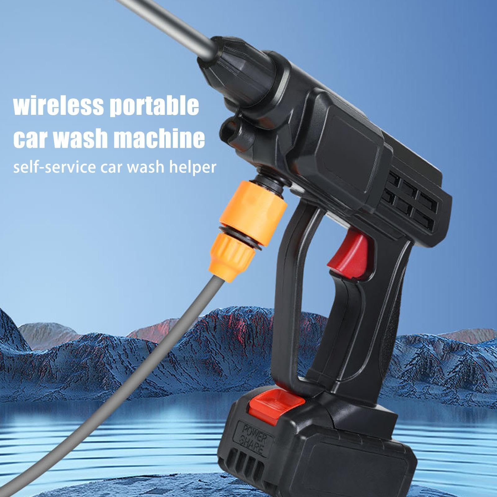 Hidrolimpiadora Portátil - Lavadóra Coches Inalámbrica Alta Presión 21V | Pistola Agua Pulverización Ajustable 2 Baterías | Limpiador Eléctrico Ligero para Coche Camión Patio Jardín Pared Ventana