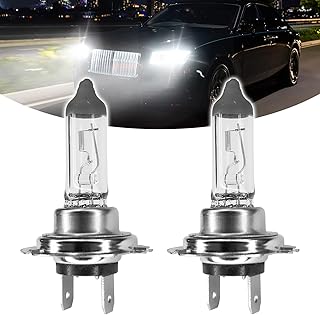 H7 Headlight Bulb 12V 55W Halogen Bulb, 2PCS Low Beam High Beam Fog Light Quartz Lamp Replacement, Car Xenon White Plug and Play Headlight Bulbs Driving Light Bulb