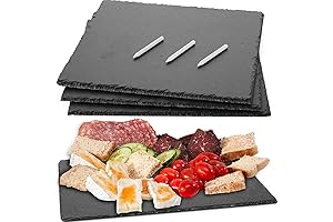 12 x 10 Inch Slate Charcuterie Boards, 4-Pack Gourmet Cheese Platter
