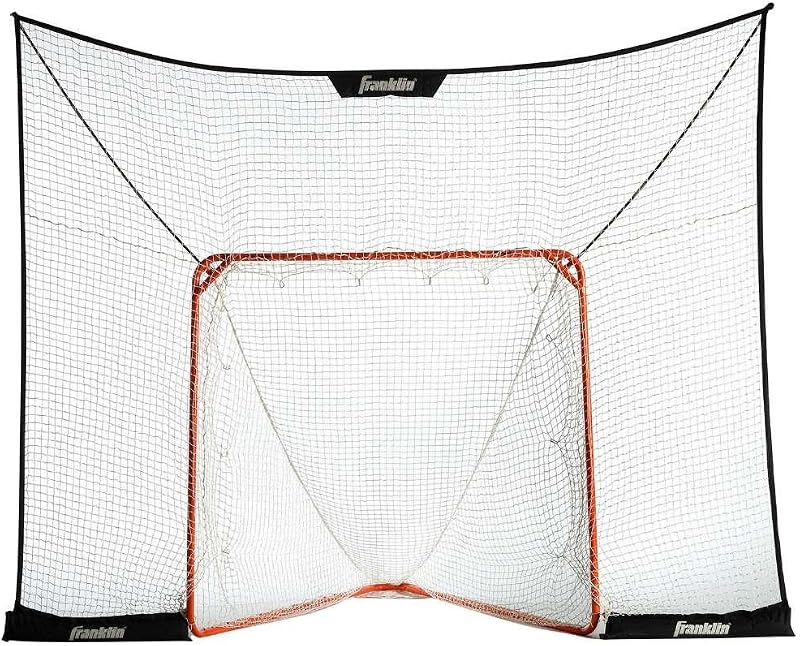 Protector de portería de lacrosse Franklin Sports Fibertech - 12' x 9' | Deje de perseguir tiros perdidos, protege automóviles y puertas de garaje, incluye bolsas de arena para estabilidad, configuración rápida de mosquetón, todos los niveles de habilidad