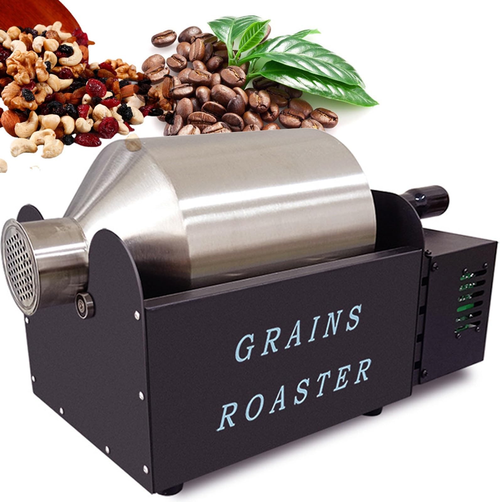 XGHDPBM Electric Coffee Bean Roaster, Commercial Hot Air Coffee Bean Roasting Machine, Stainless Steel Nuts Grain Peanut Baking Roaster with 200℃ Temperature Control and Timing, for Home Use Bird Food