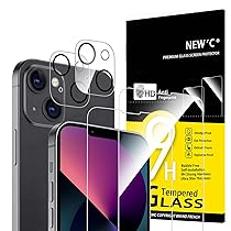 NEW’C 4 Pezzi, 2 x Pellicola Vetro Temperato per iPhone 13 Mini e 2 x Protezione Fotocamera Posteriore per iPhone 13 Mini – Antigraffio – Senza Bolle d’Aria – Ultra Resistente – Vetro Durezza 9H