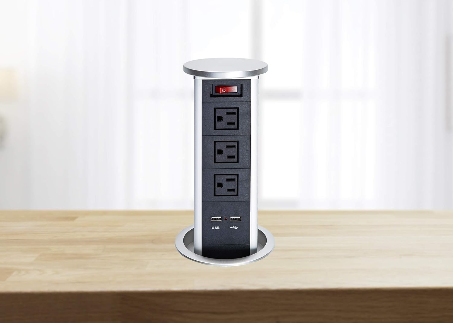 70% оƒƒ Evеrуthіng BTU Automatic Raising Surge Protector Pop up Power Strip Outlet Retractable Hidden Recessed Power Socket with 2 USB Charging Stations and 3 AC Outlets for Kitchen Island Counter top Conference, Black