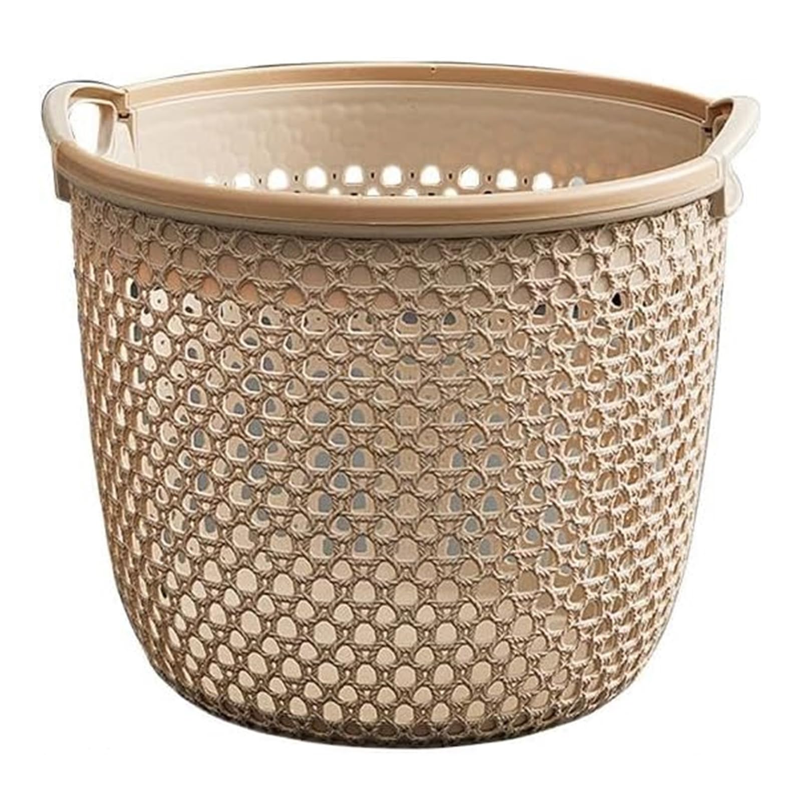 ulafbwur Laundry Basket Plastic, Washing Baskets for Laundry, Small Laundry Basket with Dual Handles Bathroom Dirty Clothes Storage Basket Light Coffee S