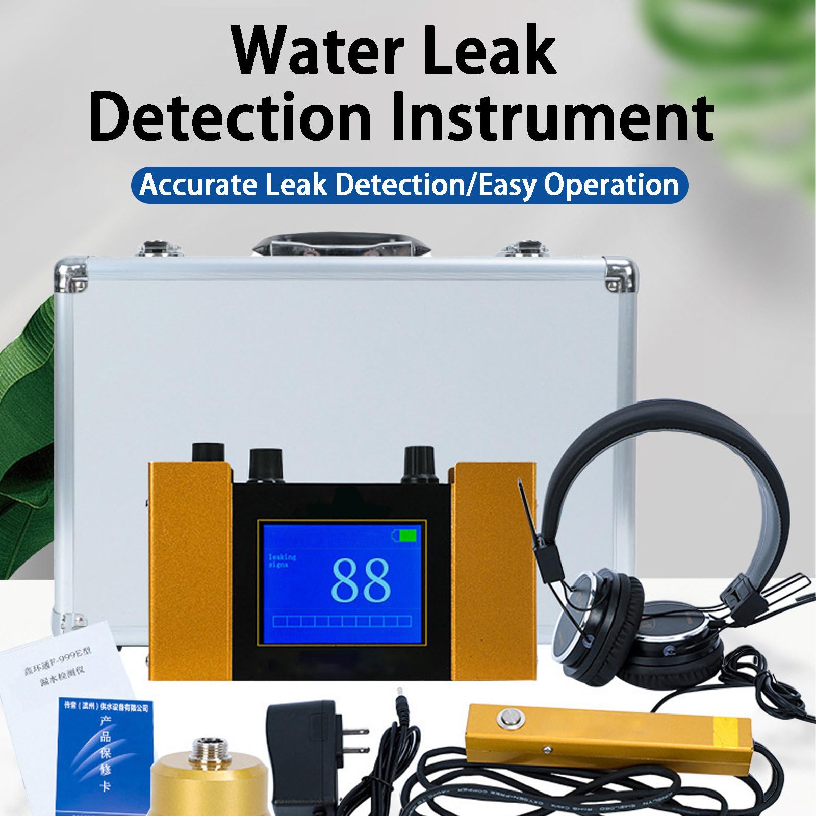 Wasserleck Erkennung im Innenbereich, Professioneller Unterirdischer Rohrwasser Monitor, Leckortung, Geeignet für Heizungsunternehmen, Immobilienunternehmen