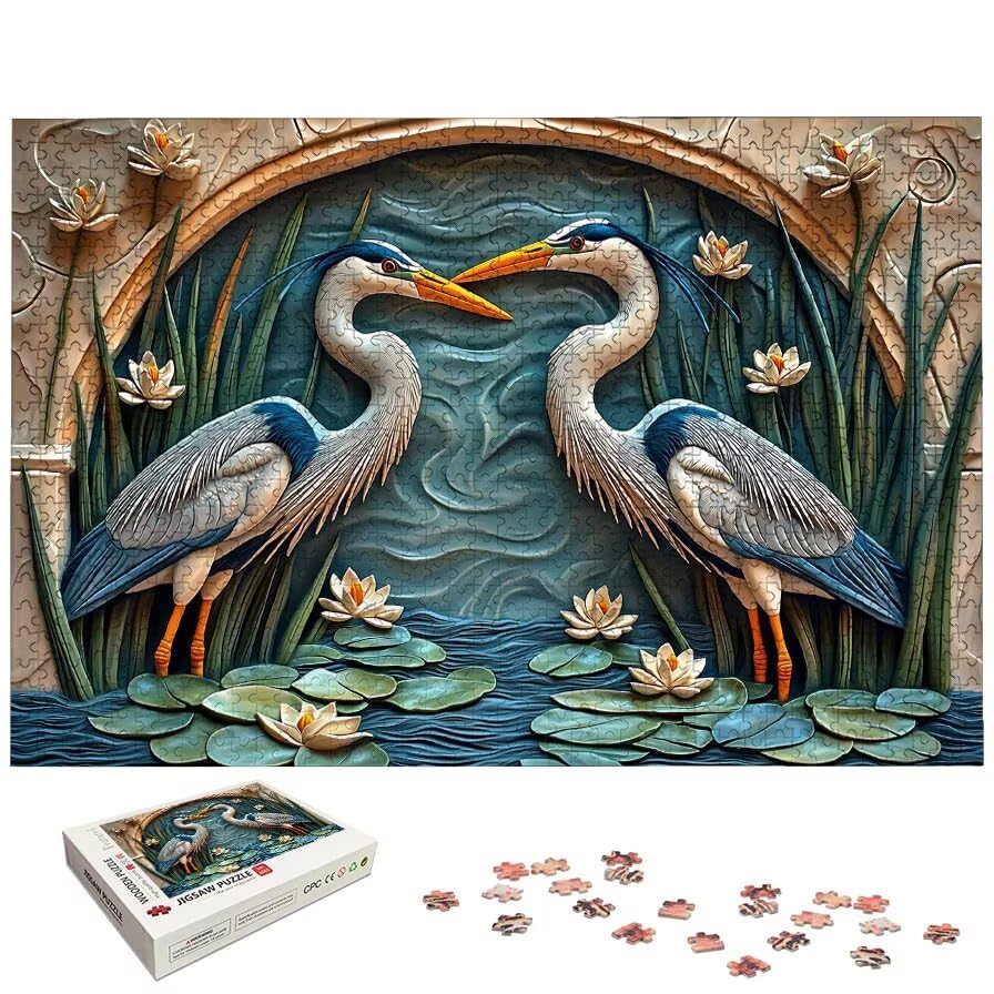 Puzzle 3000 elementów dźwigu, puzzle 3000 elementów dla dorosłych i dzieci od 14 lat, zwierzęta drewniane puzzle z wykwintnym pudełkiem do pakowania, puzzle do dekoracji ścian, prezent dla kobiet