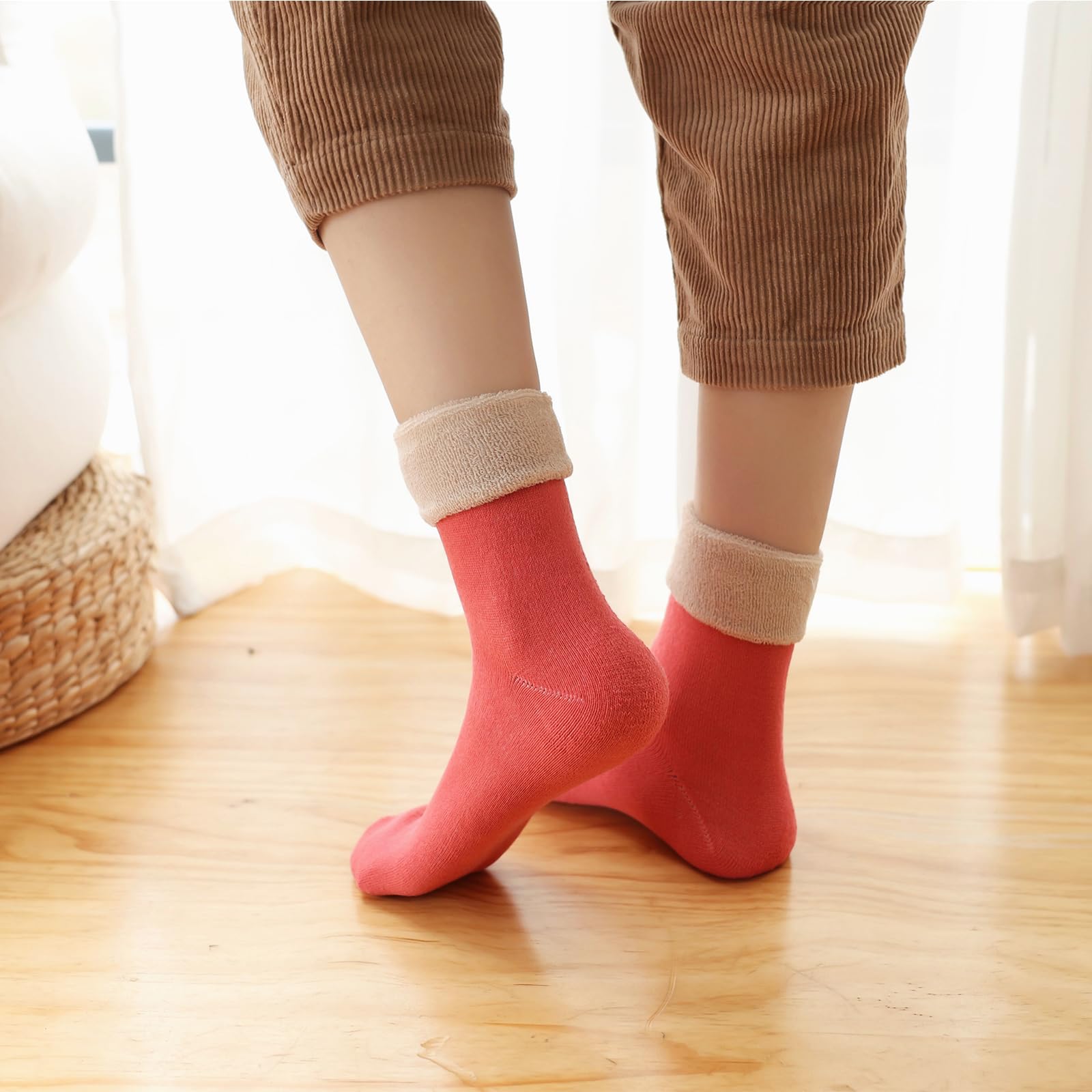 Hocerlu Calze Termiche Donna, 5 Paia Calzini Calde Invernali Donna, Calzettoni Termici Spugna Morbidi Comodi, Per Passeggiate Escursioni Lavoro Regali, Taglia 35-42