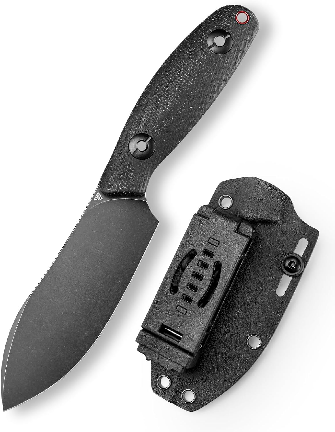 TRIVISA Fixed Blade Knife, Camping Knife with Kydex Sheath, 3.86" 14C28N Steel Hunting Knives, Ergonomic Micarta Handle, Outdoor EDC Hunting knife for Men Women, Aubergine-BM (Black Micarta)