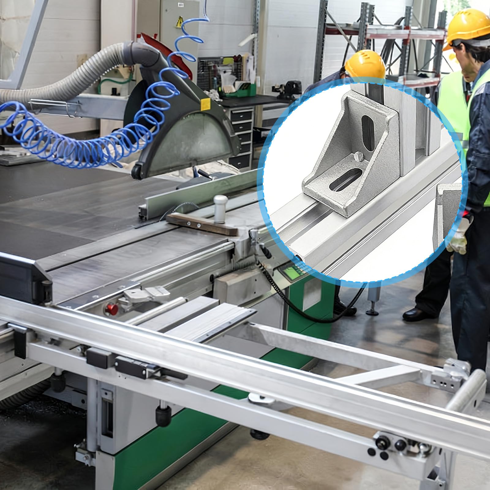 Foonary 24 angoli in alluminio 40 x 40, tipo rinforzato, alluminio pressofuso per profilo in alluminio 40 x 40, sabbiatura bianco argento, adatto per router CNC e collegamento profilo in alluminio