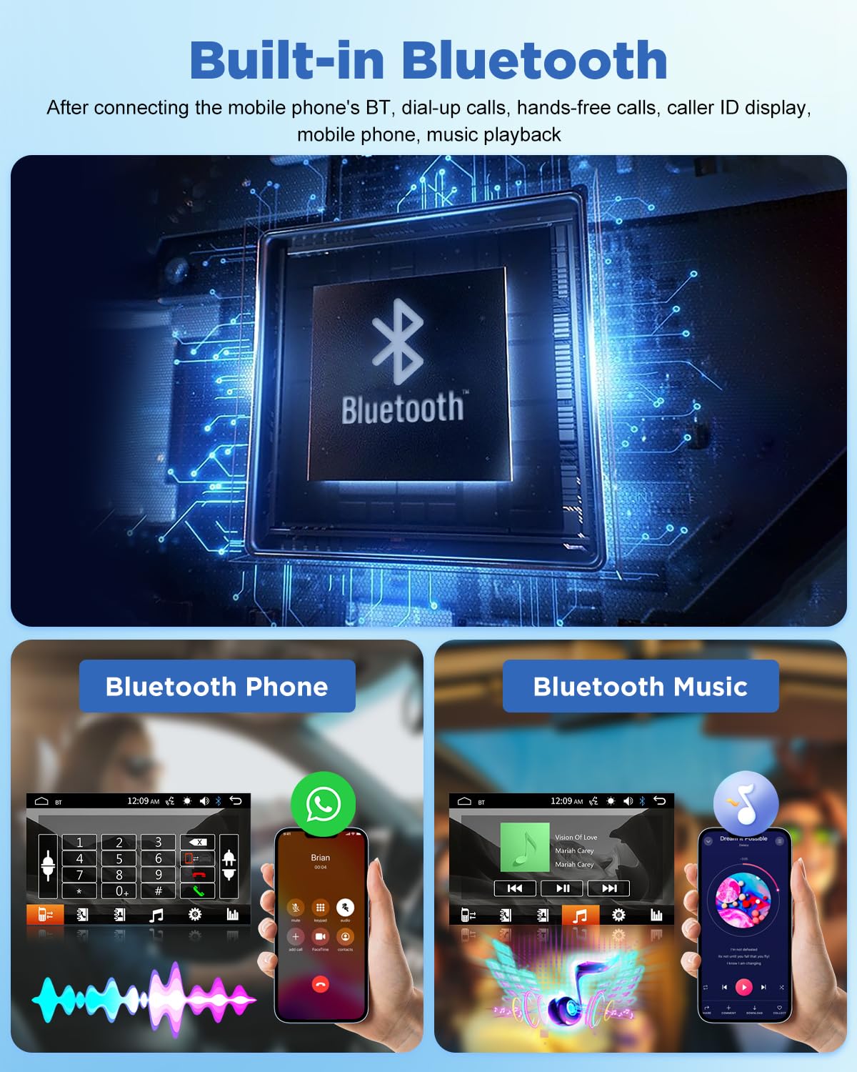 NHOPEEW Radio samochodowe 1 Din Bluetooth z ekranem dotykowym 7 cali, radio samochodowe Mirror Link z tylną kamerą FM EQ sterowanie kierownicą podwójny port USB karta TF typu C AUX oświetlenie 7