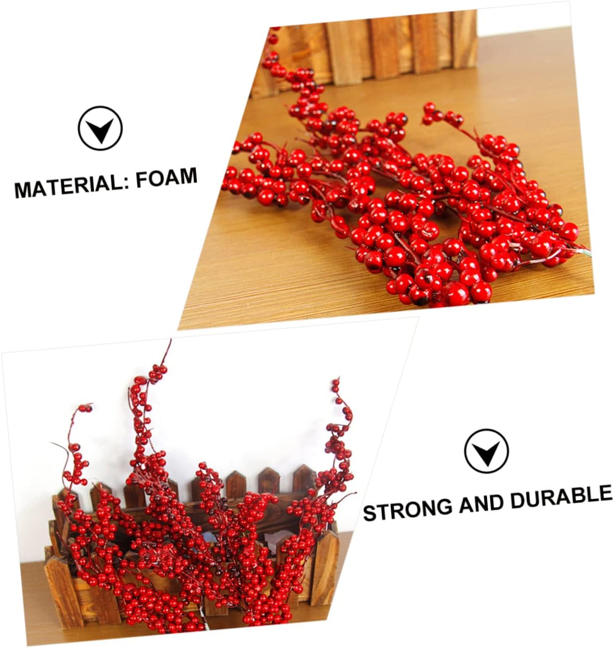 jojofuny 18pcs Simulation Berries Branches for Christmas Tree Decoration Lifelike Artificial Accessories Xmas Ornaments for Holiday Decor