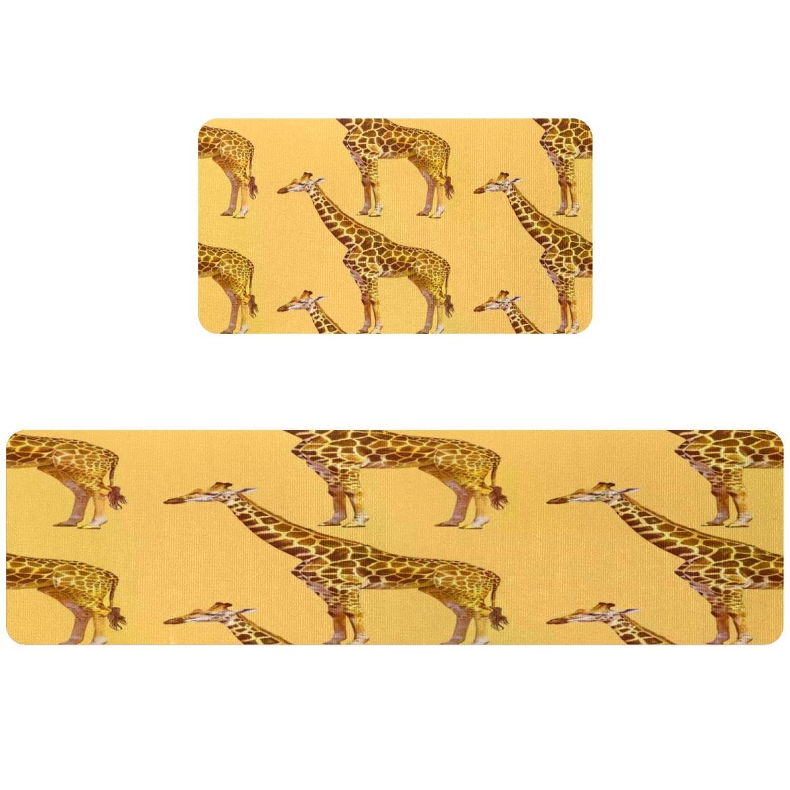 Tapis de cuisine girafe lot de 2 pour illuminer et protéger votre buanderie