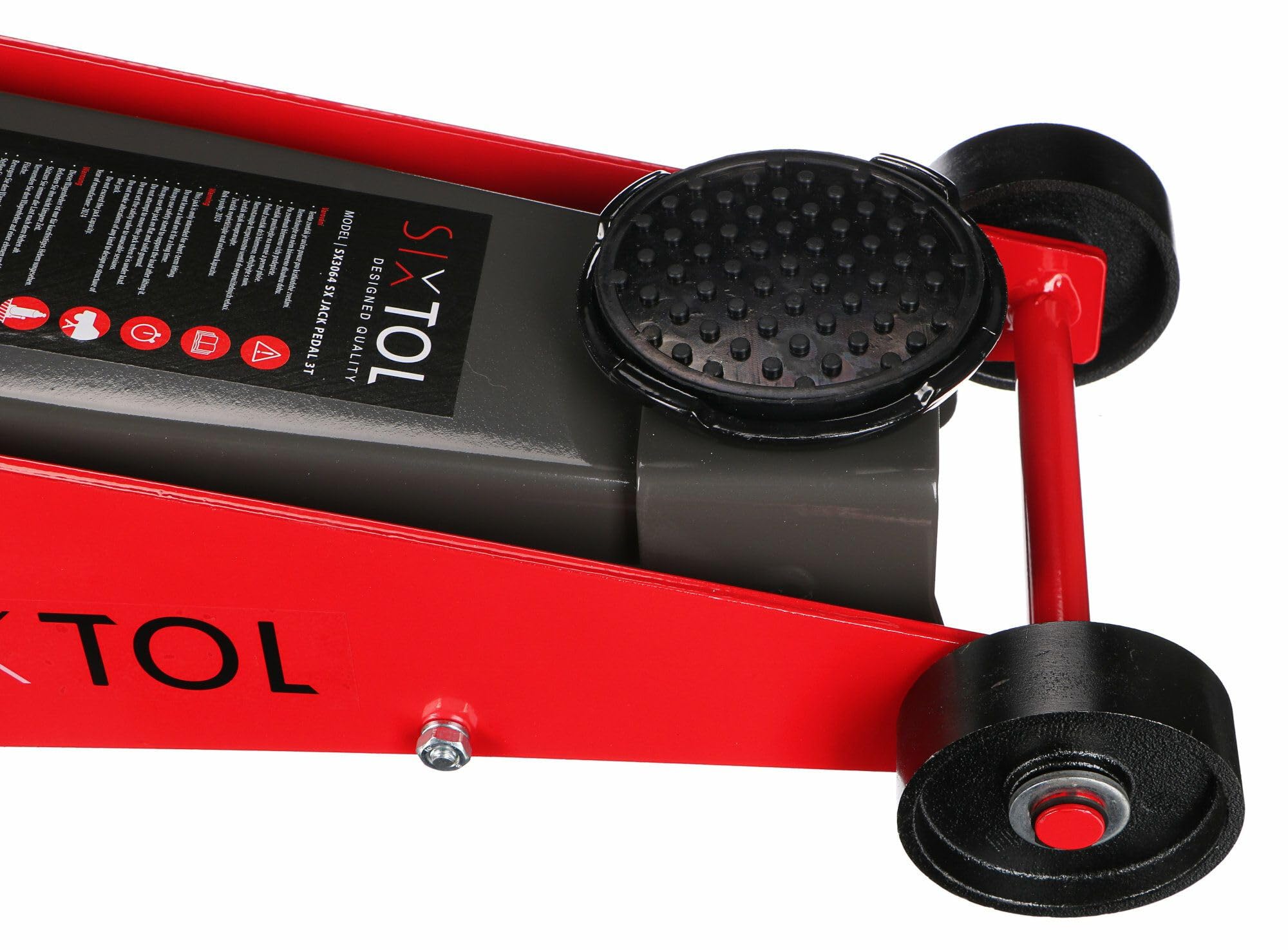 SX JACK PEDAL 3T | Cric idraulico carrellato con pedale | Portata 3 tonnellate | Heavy-Duty in acciaio