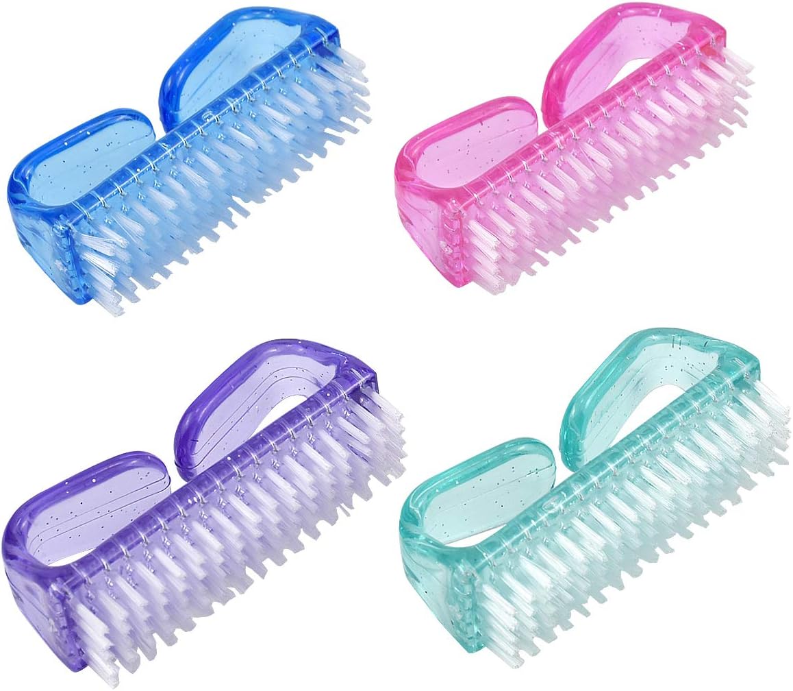 Dokapv 4PCS 8.2CM Colorful Nail Brush, Nail Hand Scrubbing Cleaning
