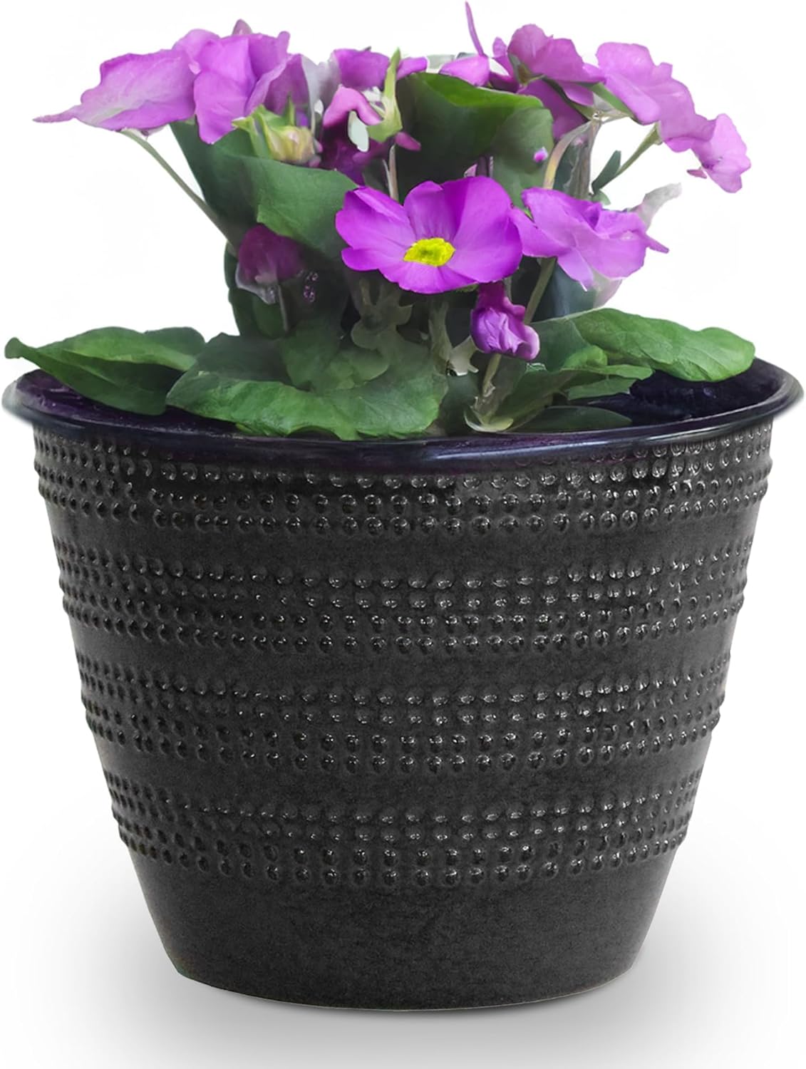 Headwind Glazed Ironstone Boutique Collection Cobblestone Plant Pot – Graphite Color 6 Inch Pot for Indoor Plants - Planters for Indoor Plants - Ideal Succulent Planters by Robert Allen