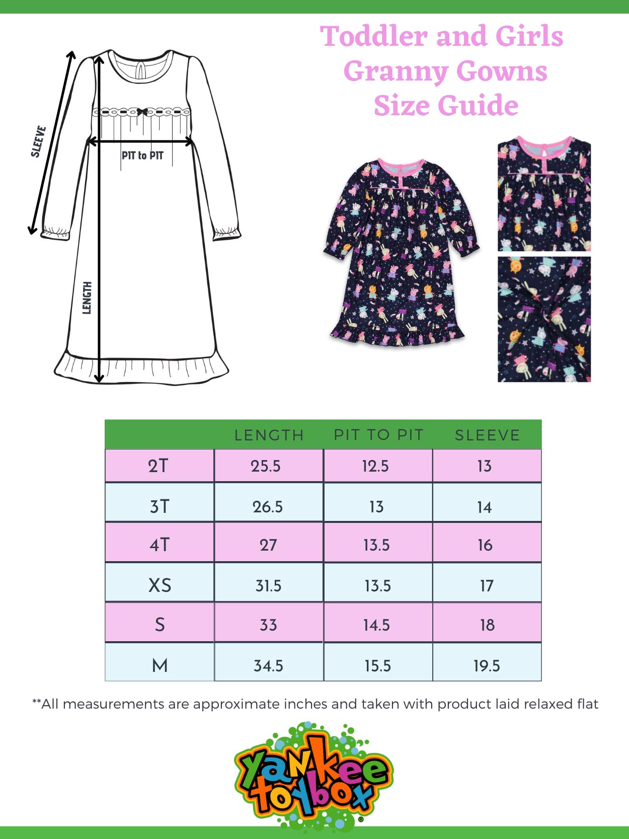 Peppa Pig Camisón de franela para niñas pequeñas - azul - 24 meses