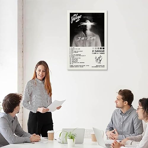 Miniatura 5 de BICHI Póster con texto en inglés "I Am I was" (21 salvajes) con texto en inglés "I Am I was", pintura decorativa en lienzo, arte de pared, para sala