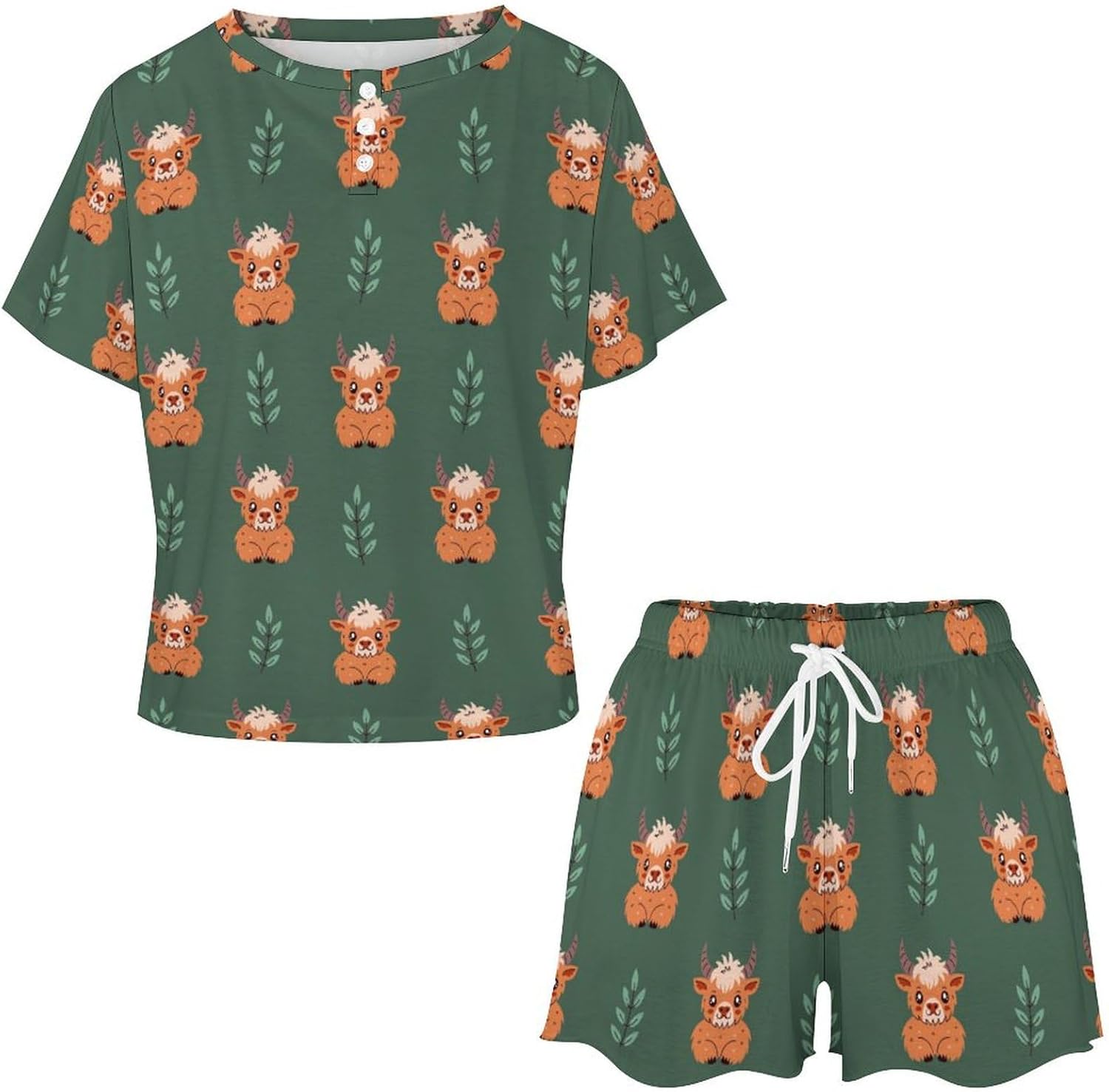 Dujiea Women's Pajamas Sets Short Sleeve Sleepwear, Lounge Wear Set Short-Sleeved Pjs And Shorts with Pockets S-5XL - Image 3