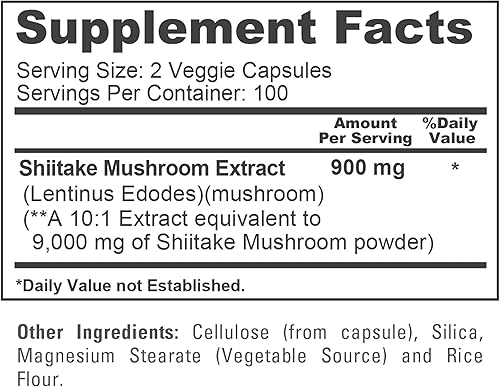 Miniatura 4 de NusaPure Extracto de hongos Shiitake 9000 mg 200 cápsulas vegetales (sin OMG, sin gluten)