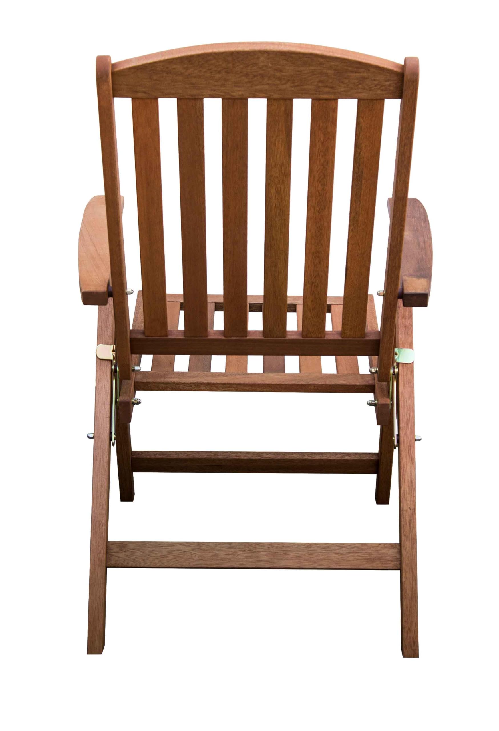 AVANTI TRENDSTORE - Seminara - Sedia pieghevole da giardino o balcone, con schienale reclinabile e braccioli, in legno teak massiccio. Dimensioni LAP 63,5x110x76 cm Anche in set da 2 e 4 sedie.